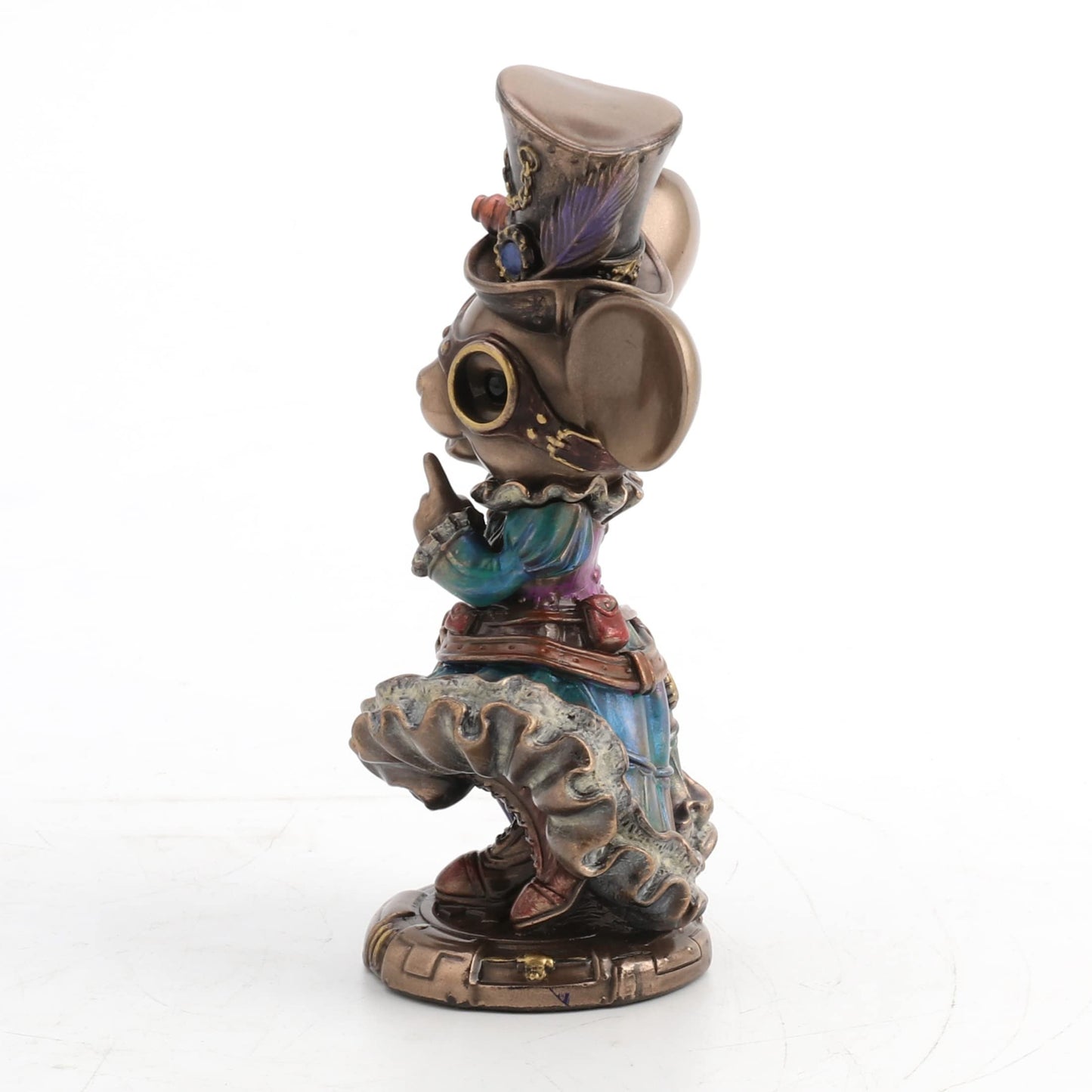 Veronese Design 5 1/2 Steampunk Lady Mouse with Top hat and Parasol Animal Figurine Bronze Finish