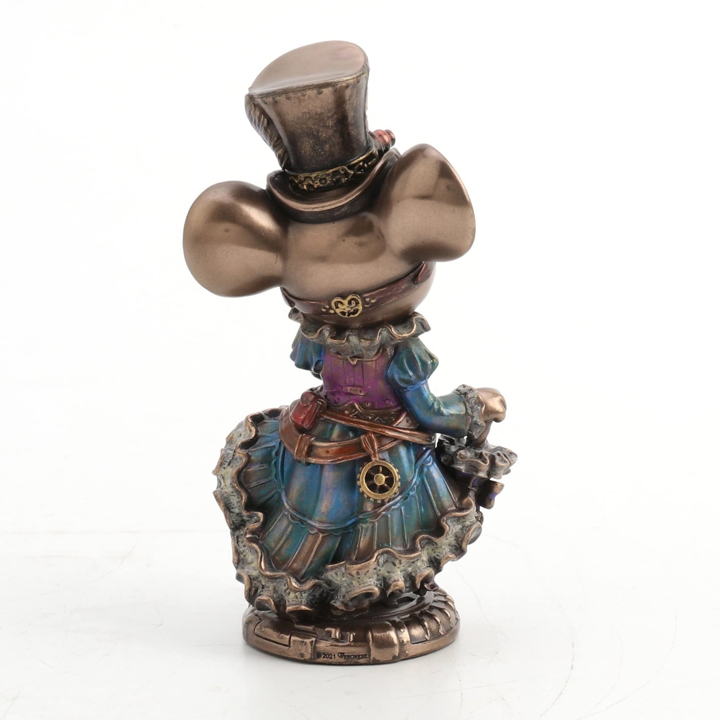 Veronese Design 5 1/2 Steampunk Lady Mouse with Top hat and Parasol Animal Figurine Bronze Finish