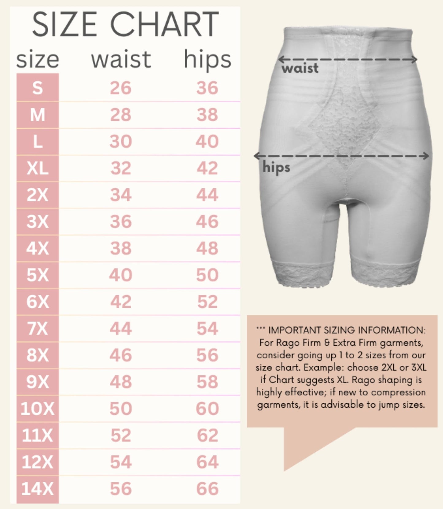 6209 High Waist Thigh Shaper | Size Sm - 15X | Made in USA | Flex Fit | No Top Roll | Firm - Extra Firm Tummy-Thigh Control