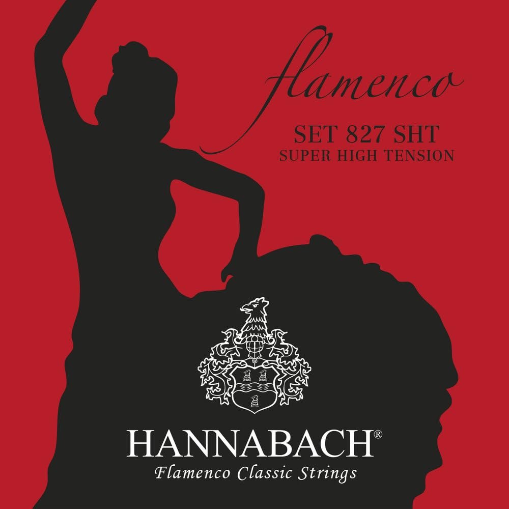 Hannabach 652947 Series 827 Flamenco Classic Super High Tension String Set for Classical Guitar - Red