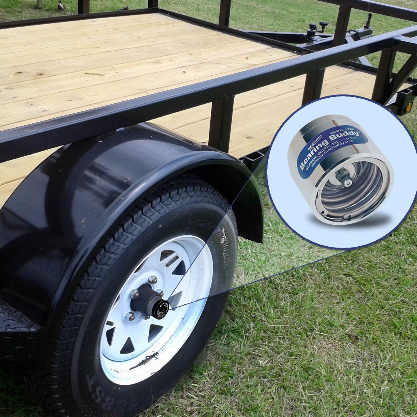 Bearing Buddy (4) 2.441" Chrome for Boat Trailer with Protective Bra - Wheel Center Caps 2441 (2 Pairs)