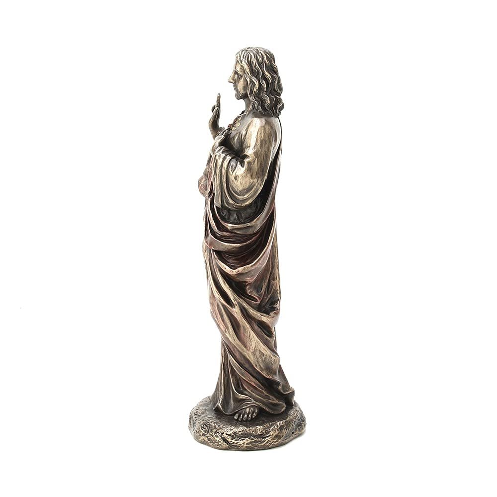 Veronese Design 8 1/4" Tall Sacred Heart of Jesus Cold Cast Bronzed Resin Statue Religious Sculpture Home Decor Gift