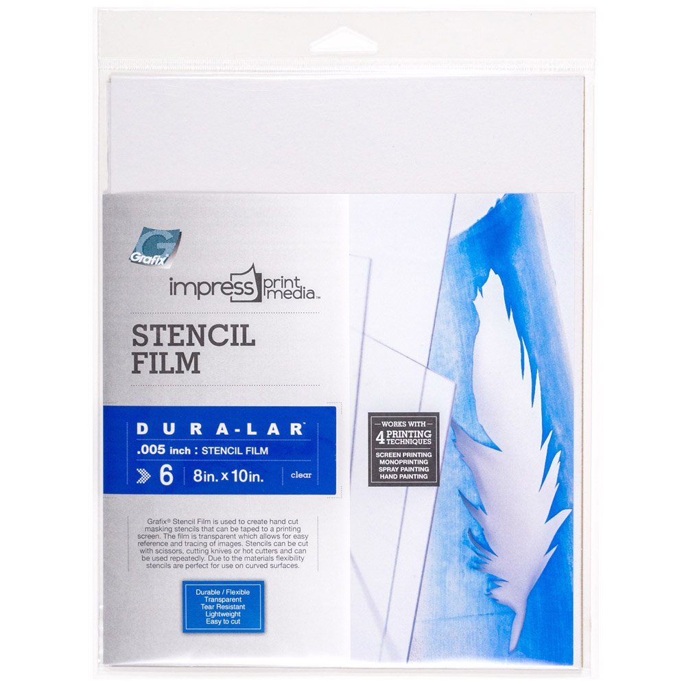 Grafix Impress Print Media Monoprint Plate – 5 x 7”, Pack of 3 – Transparent, Lightweight, Non-Porous .030” Dura-Lar Monoprinting Surface, Economical Alternative to Metal or Glass Plates