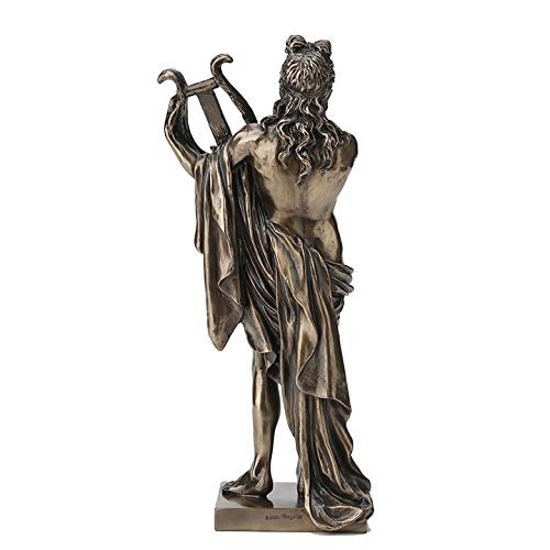 Veronese Design 10 Inch Greek God Apollo Playing Lyre Cold Cast Resin Bronze Finish Statue Home Decor