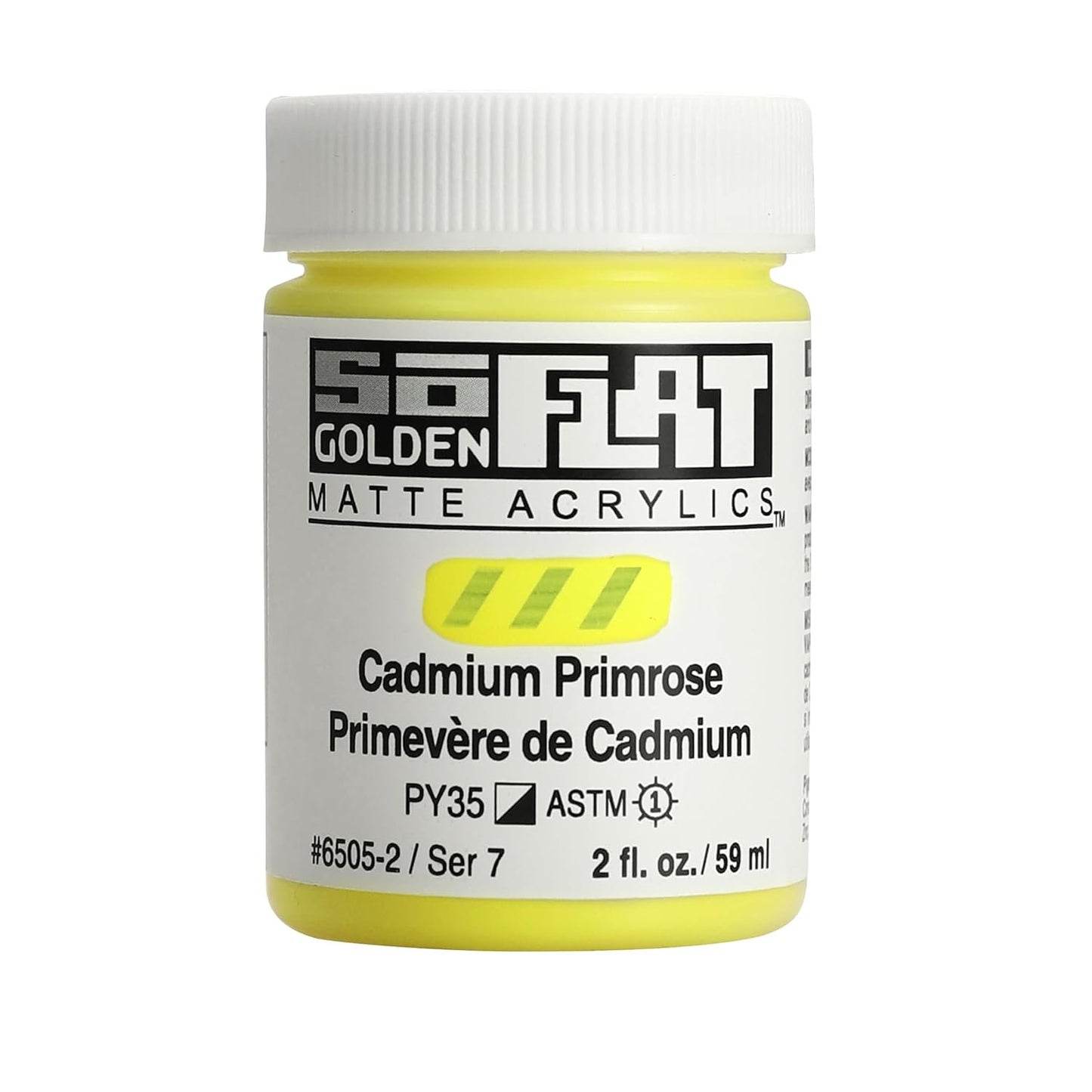 GOLDEN SoFlat Matte Acrylics, Cadmium Primrose, 2 fl. oz. Jar, Professional Acrylic Paint, Semi-Opaque