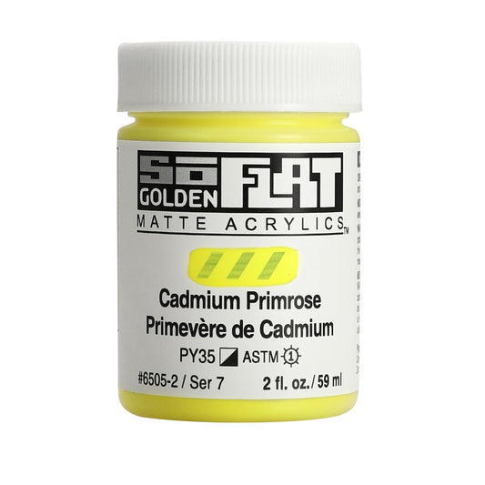 GOLDEN SoFlat Matte Acrylics, Cadmium Primrose, 2 fl. oz. Jar, Professional Acrylic Paint, Semi-Opaque