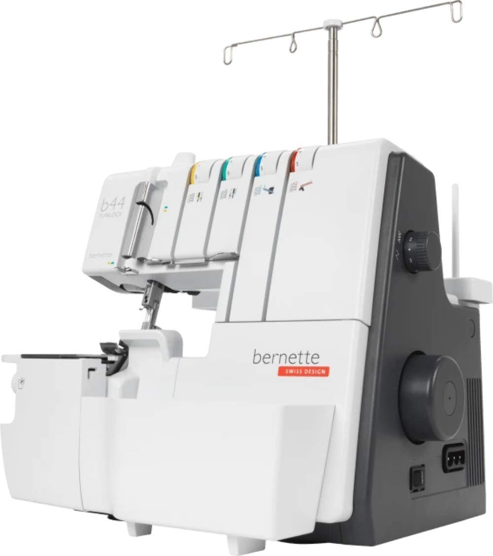 Bernette B42 Funlock Coverstitch Machine with 3 Coverstitches, Chain Stitch, LED Light, Easy Threading, Presser Foot, Adjustable Setting, and Professional Finishing for Stretch and Knit Fabric