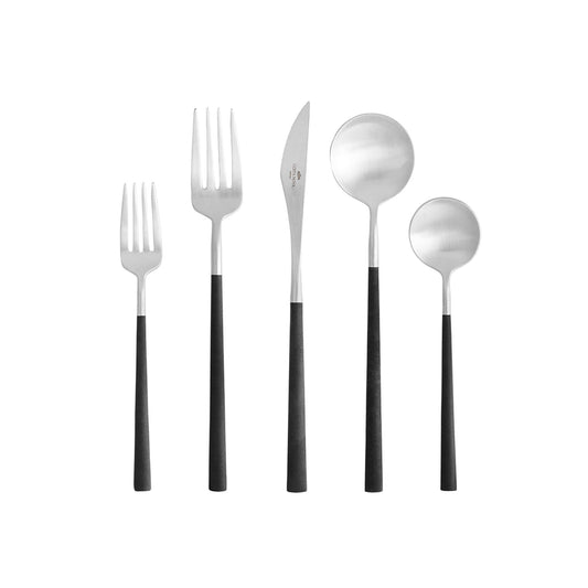 Costa Nova, Mito collection, Stainless steel Cutlery Tableware, Flatware 20 pieces set, Service for 4, Brushed finish, Resin handle