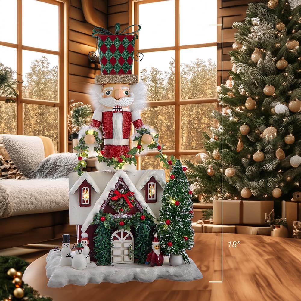 Kurt Adler 18-Inch Battery Operated Deck The Halls Musical LED Nutcracker