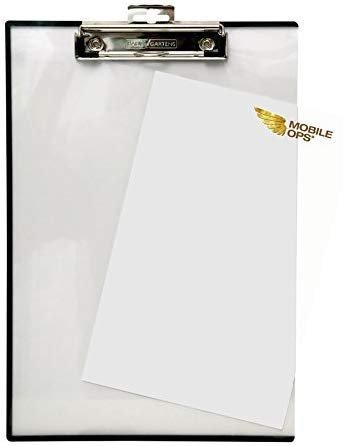 Baumgartens Mobile Ops Unbreakable Quick Reference Clipboard with Transparent Protective Cover Clear (TA-1611), 6 Pack