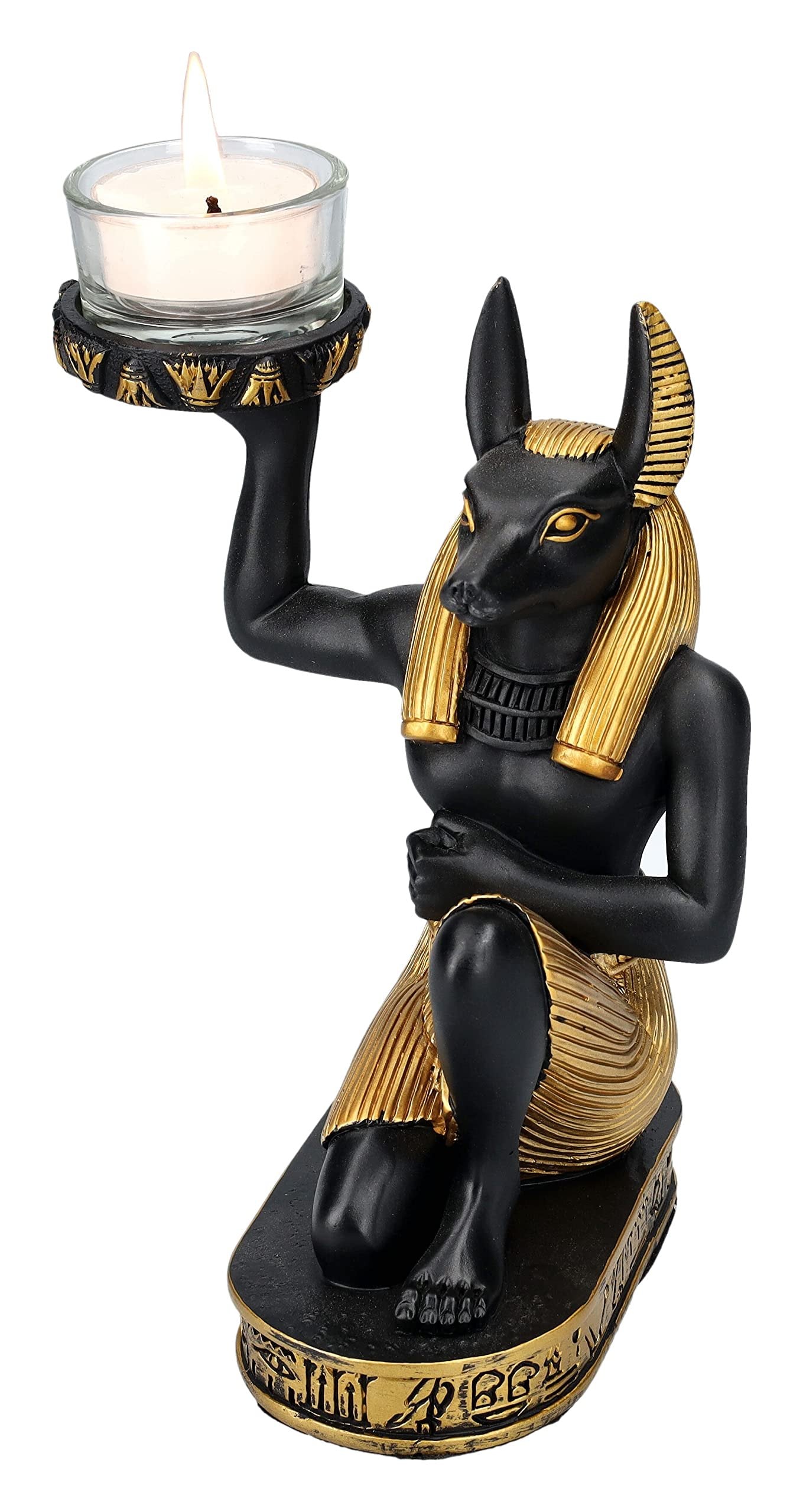 Pacific Giftware Anubis Candle Holder, 7-inch Height, Resin, Table Decoration