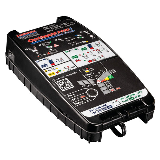 Tecmate OptiMate PRO-1 DUO 11-Step 12V/12.8V High Performance Battery Saving Charger, Tester, and Maintainer, Black