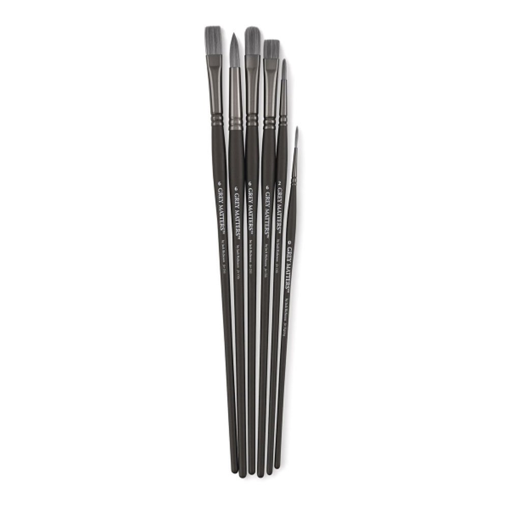 Jack Richeson 989901 Grey Matters Oil Brushes (Set of 6)