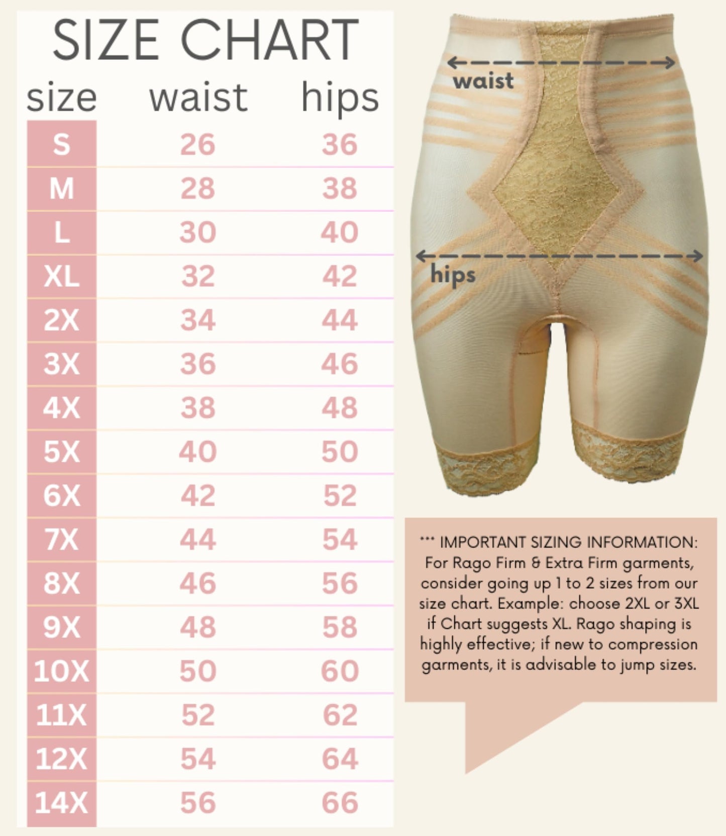 6209 High Waist Thigh Shaper | Size Sm - 15X | Made in USA | Flex Fit | No Top Roll | Firm - Extra Firm Tummy-Thigh Control