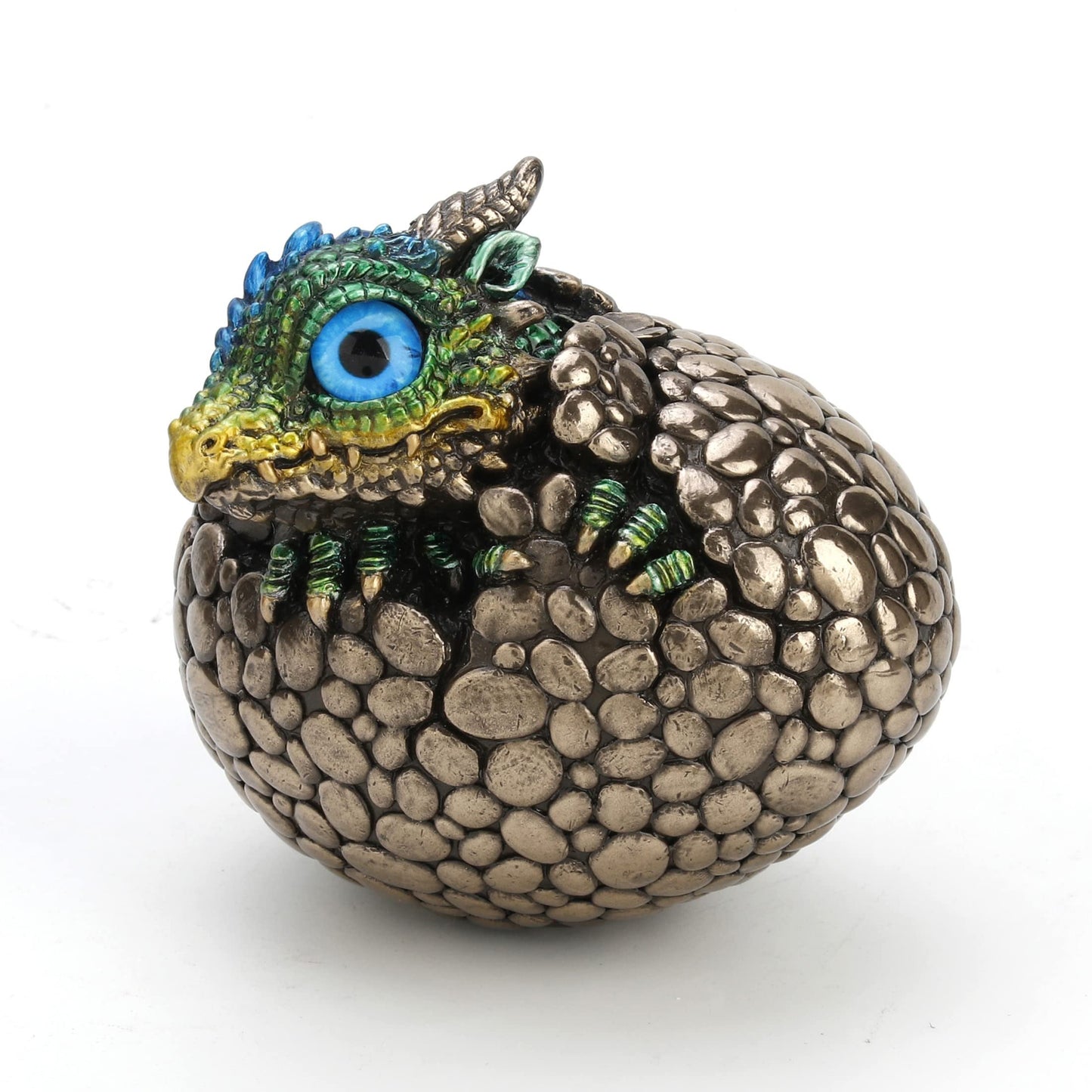 Veronese Design Horned Baby Dragon Hatchling Cold Cast Resin Antique Bronze Finish Statue