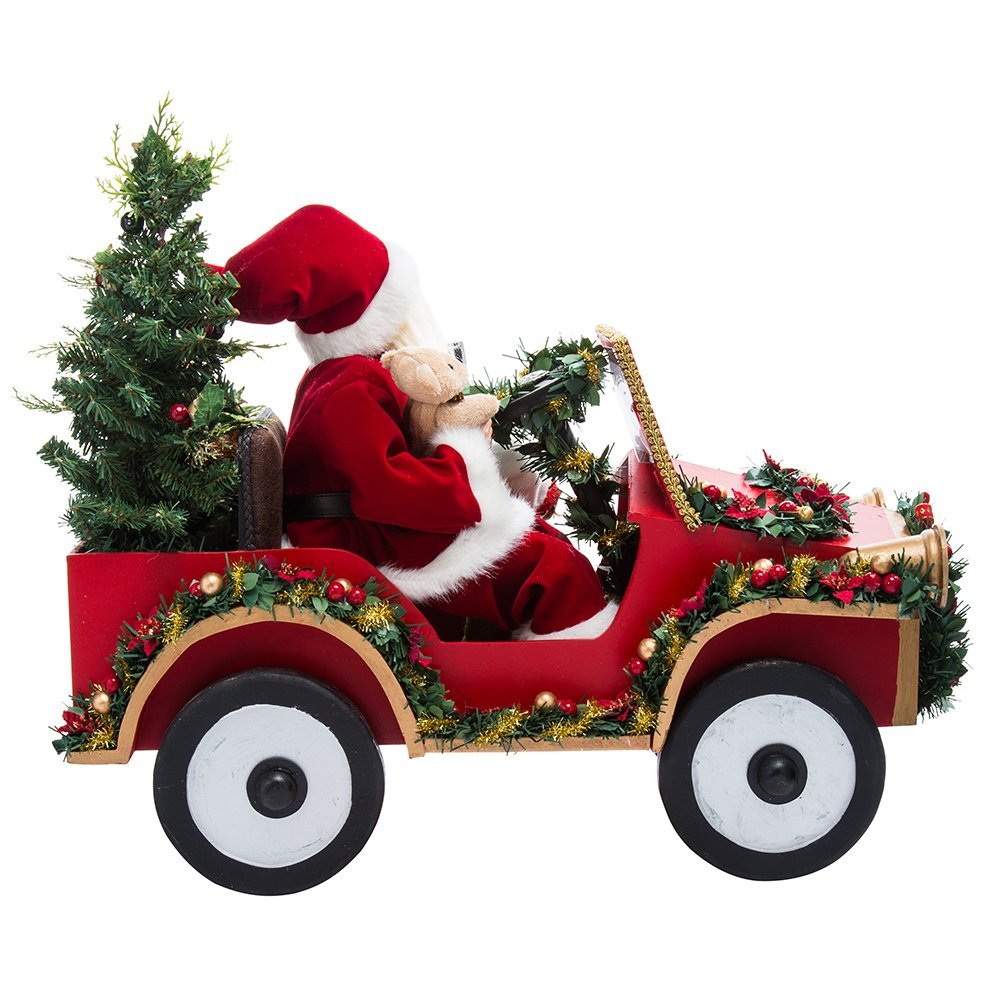 Kurt S. Adler Kurt Adler 22-Inch Santa Driving Car Tablepiece