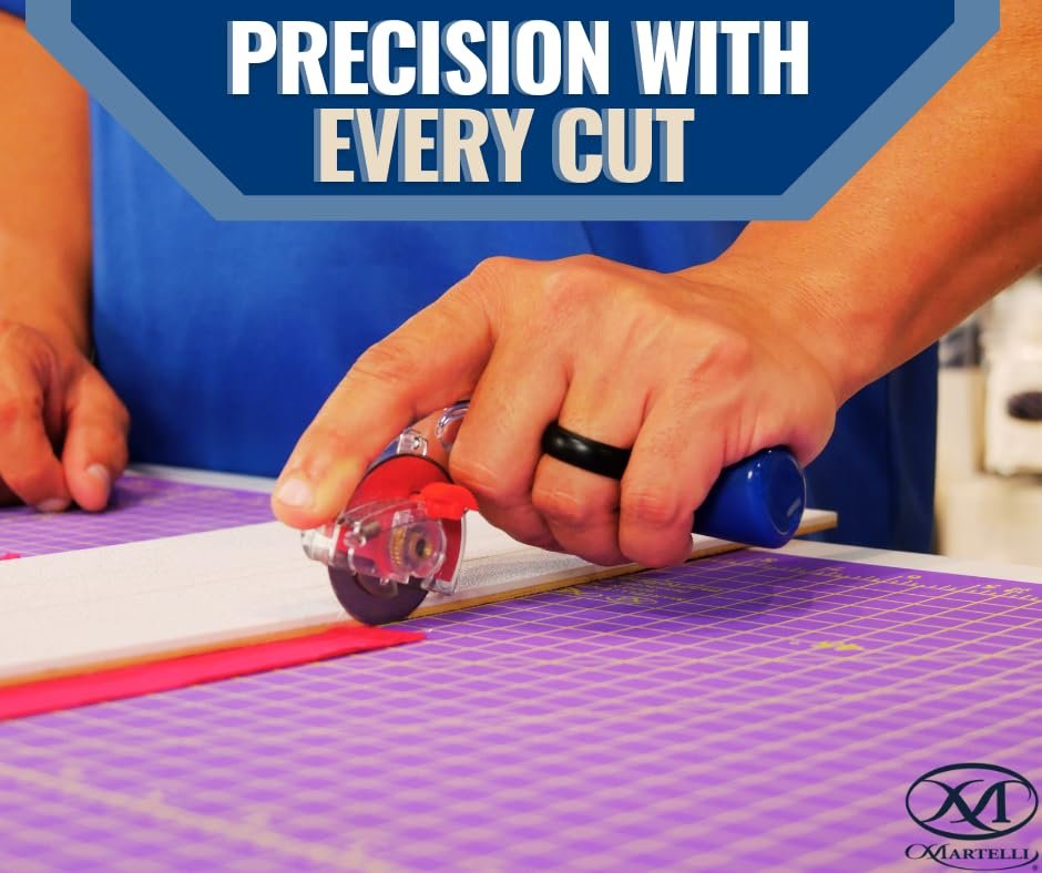 Martelli - Right Handed 60mm Ergonomic Fabric Rotary Cutter for safe pain free fabric cutting - sewing, quilting, fashion design notions & supplies good for arthritis carpal tunnel wrist pain