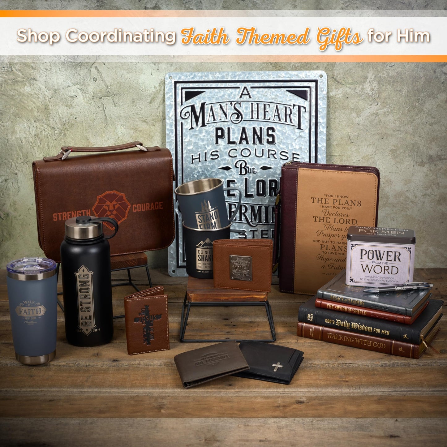 Christian Art Gifts Genuine Premium Full Grain Leather RFID Blocking Silver Engraved Cross Wallet for Men: Multi Pocket Billfold w/Removable ID Window Accessory for Credit Cards, Bills, Photos, Black