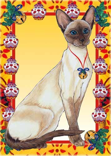 Pipsqueak Siamese Cat Christmas Cards : 10 Holiday Cards with Envelopes - ADORABLE!