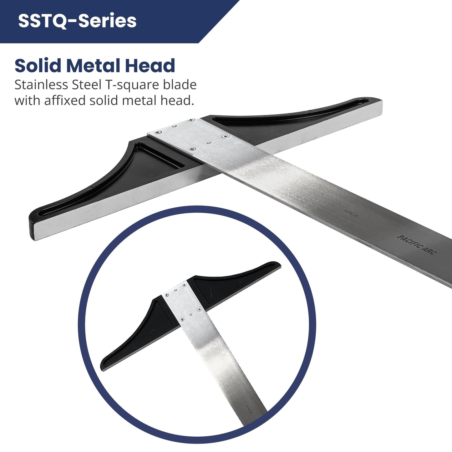 Pacific Arc Parent T Square, Traditional Stainless Steel Plain