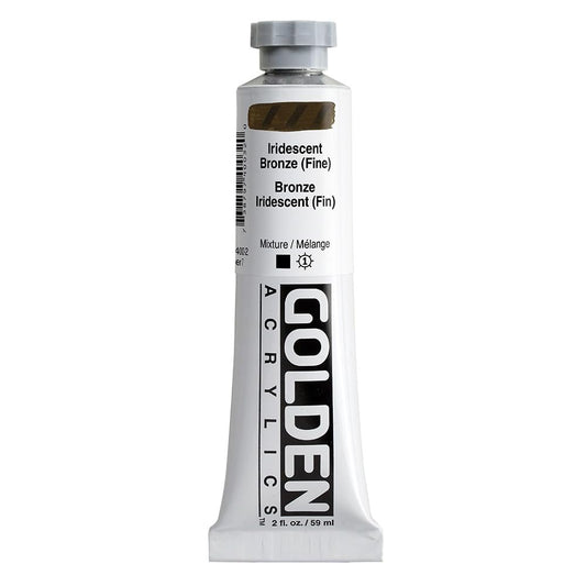 Heavy Body Acrylics by GOLDEN, Iridescent Bronze (Fine), 2 fl. oz. Tube, Professional Acrylic Paint, Opaque