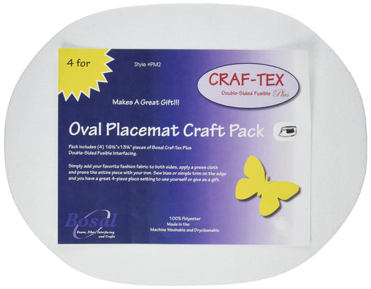 Bosal Placemat Craft Pack Oval Notion, White