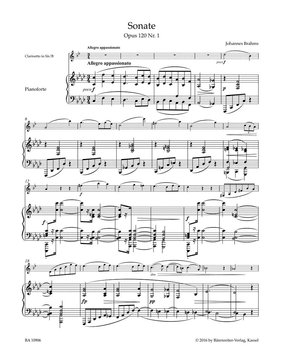 Sonatas in F minor & E-flat major Op.120 (Clarinet & Piano)
