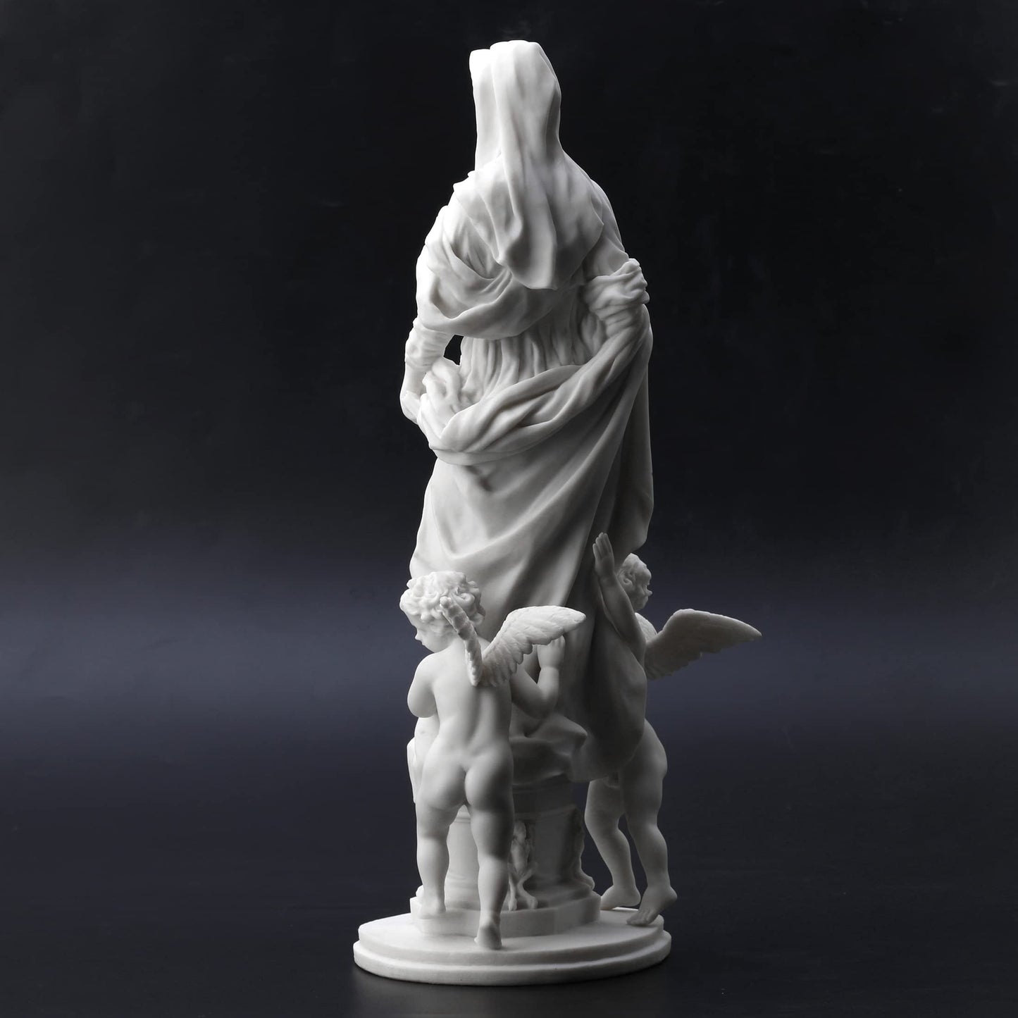 Veronese Design 14 1/8 Inch Madonna of The Harpies Resin Statue Marble White Finish