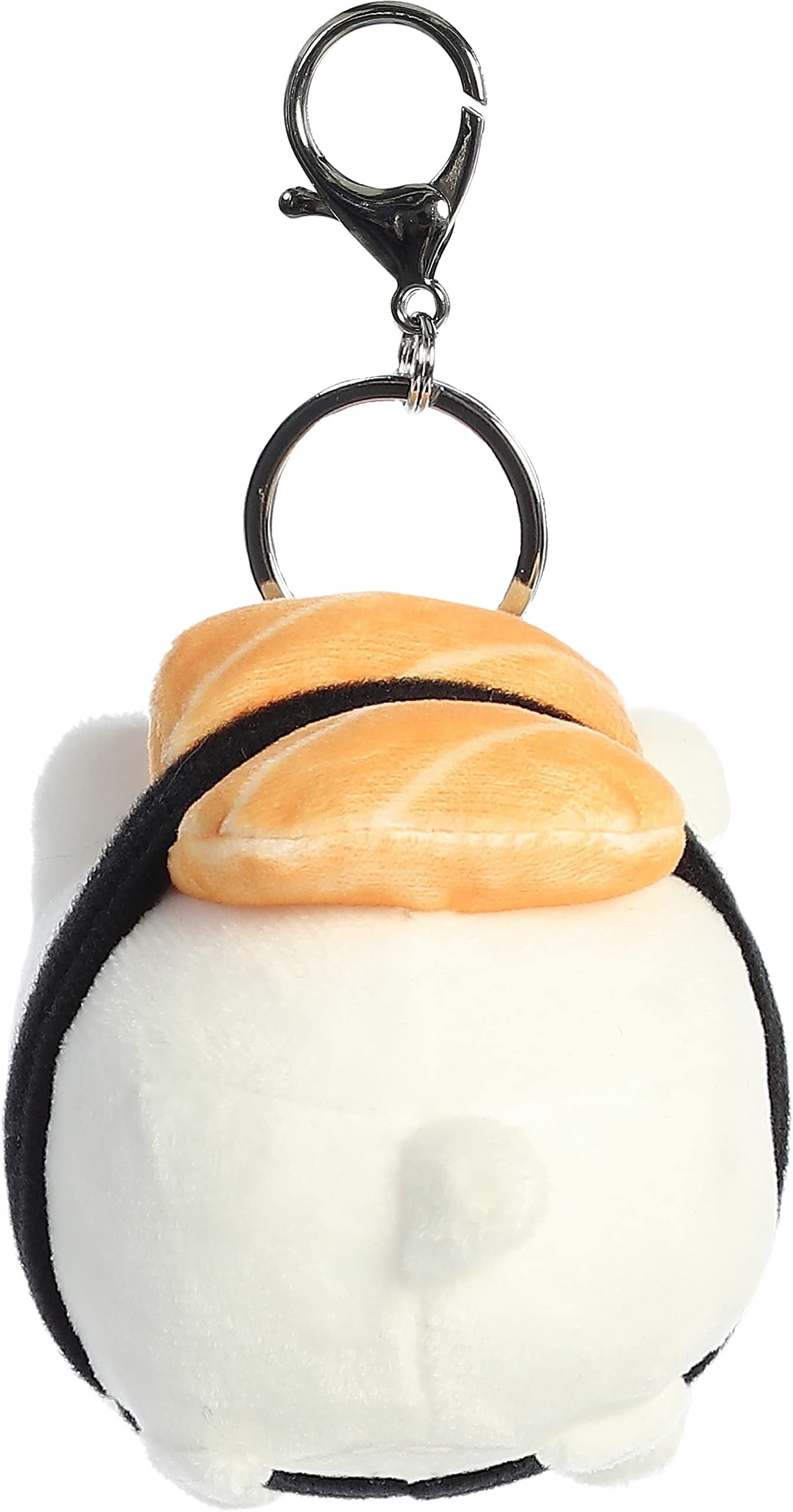 Aurora® Tasty Peach® Salmon Sushi Meowchi Keychain Plush - White 3.5 Inches