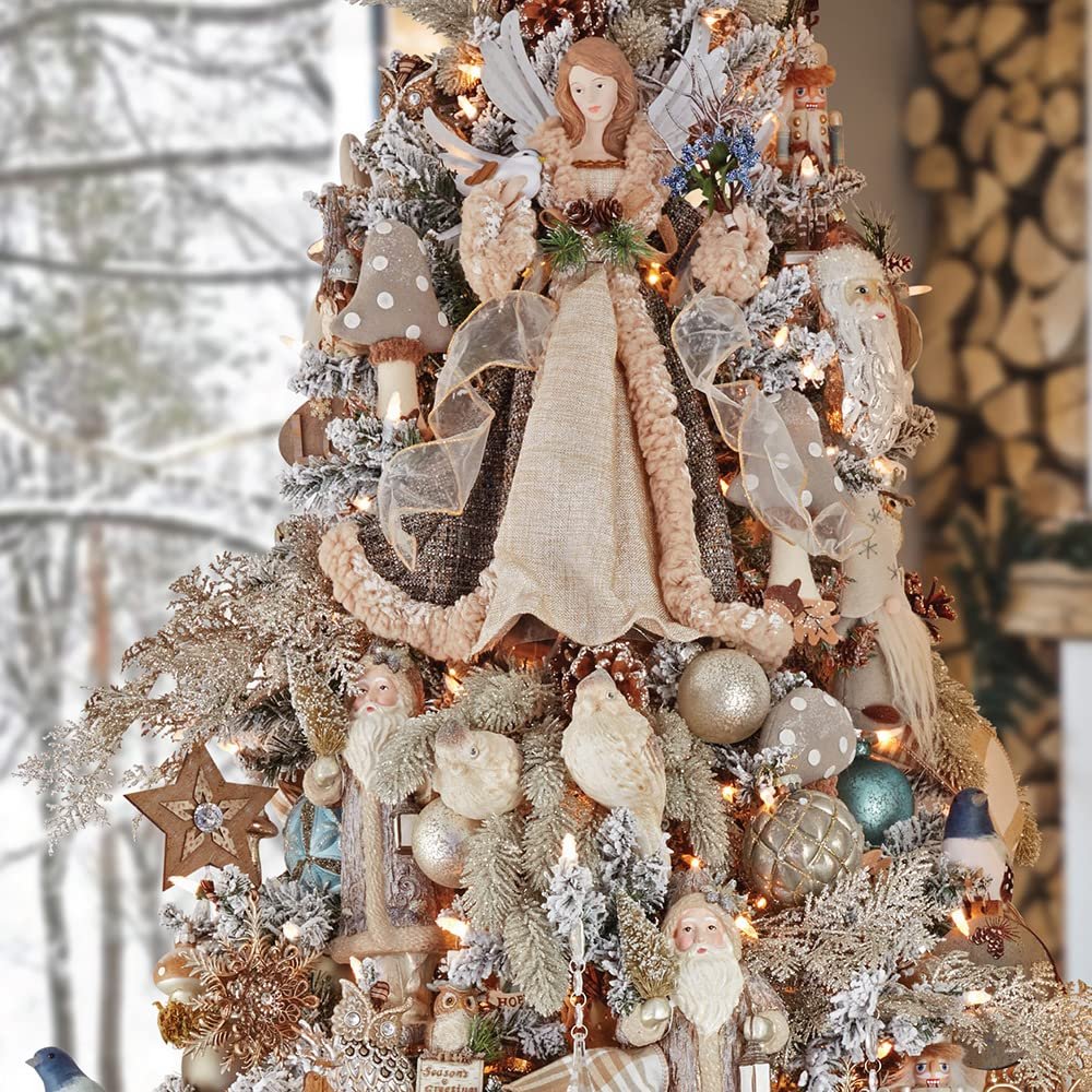 Kurt Adler 16-Inch Rustic Glam Angel Tree Top
