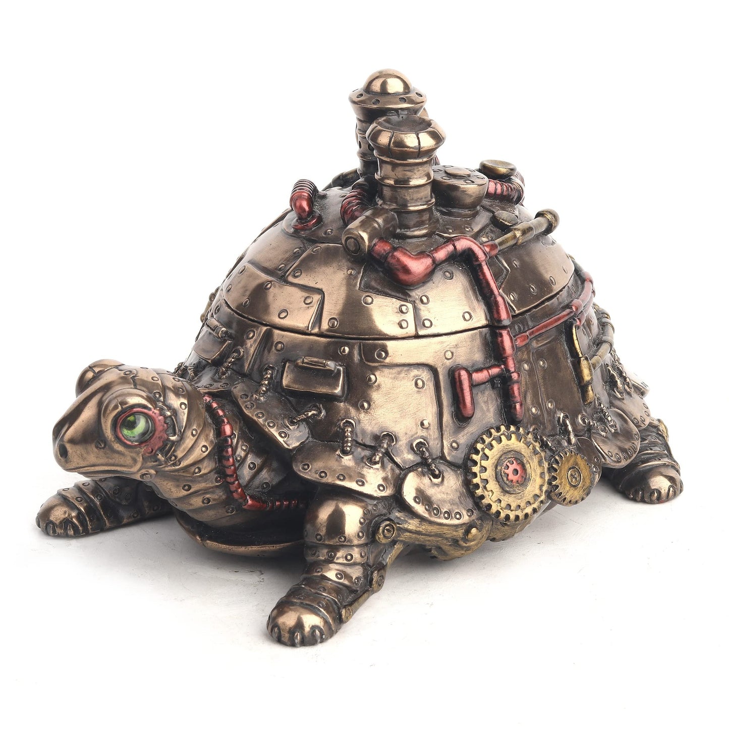 Veronese Design Amazingly Detailed Steampunk Tortoise Trinket Box