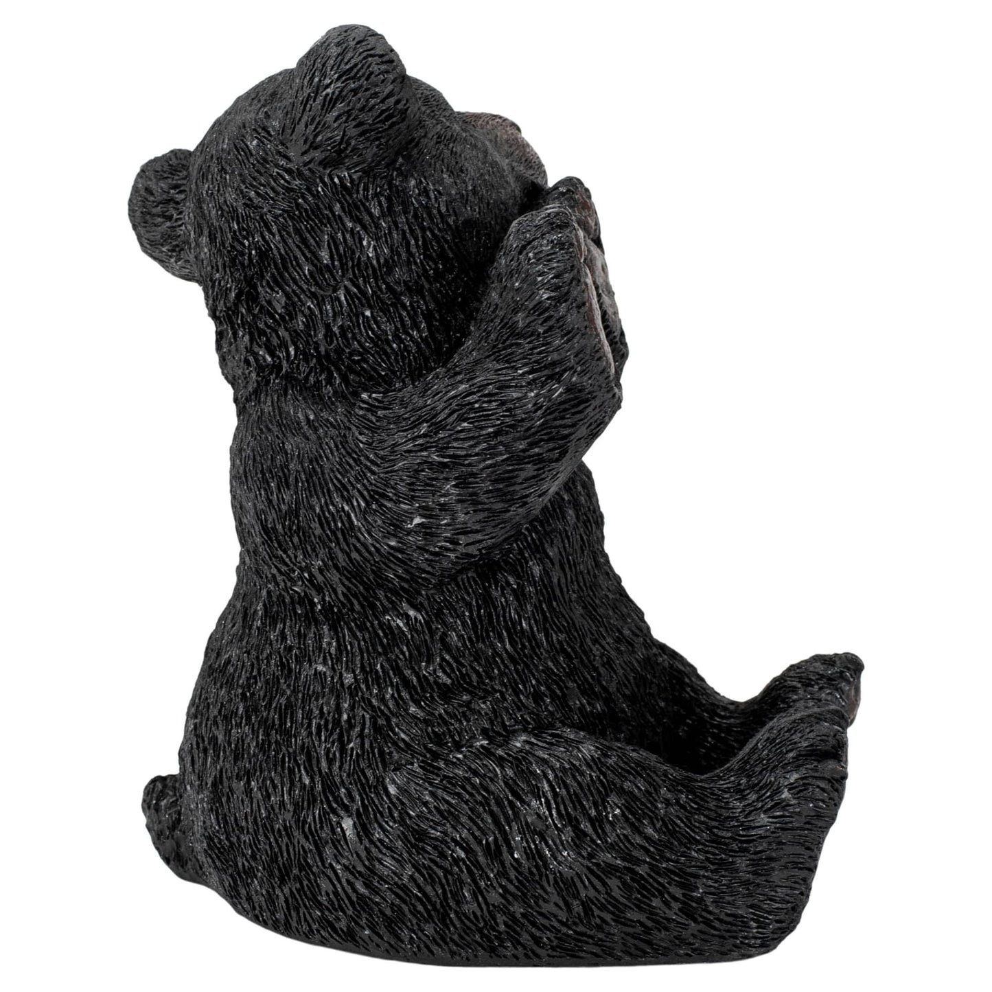 Slifka Sales Co. Sitting Black Bear 5.5 x 5 Resin Table Top Cell Phone Holder Figurine