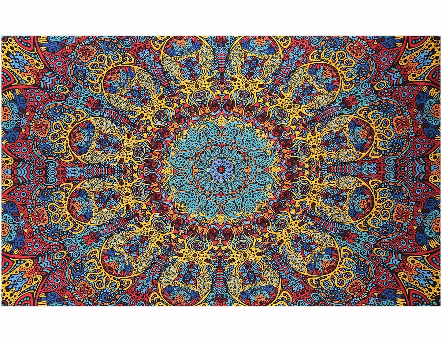 Sunshine Joy 3D Psychedelic Sunburst Tapestry Tablecloth Beach Sheet 60x90 Inches