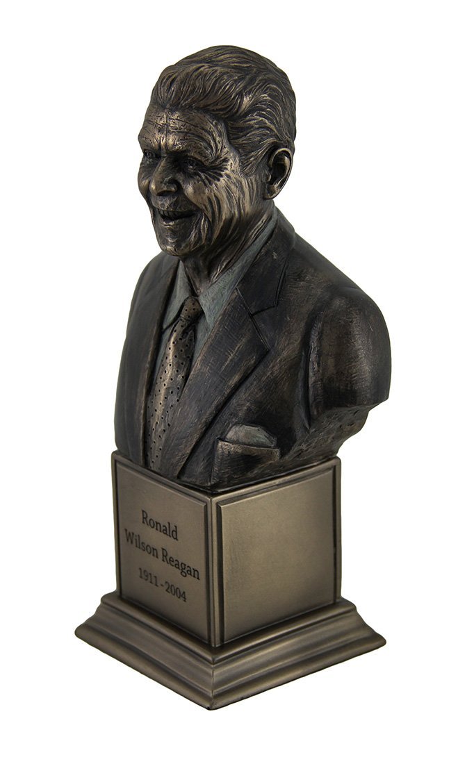 Veronese Design Ronald Wilson Reagan Bronze Finish Statue On Inscribed Plinth