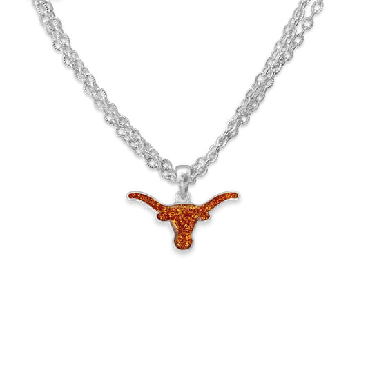Texas Longhorns Game Day Glitter Necklace Jewelry Gift Licensed UT