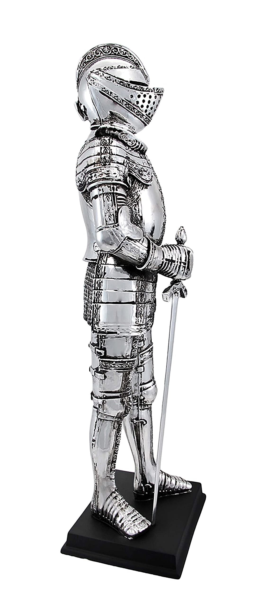 Veronese Design Silver Finish Medieval Knight in Armor Statue Figure Armour