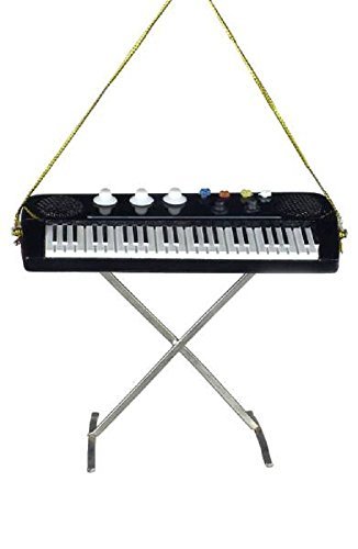 Broadway Gifts Electric KeyboardChristmas Tree Ornament Decoration, Metal , 3 inches