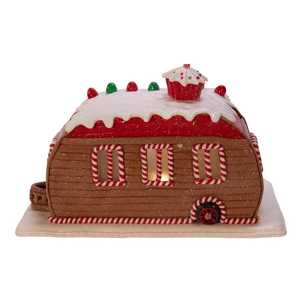 Kurt Adler 6-Inch Gingerbread Camper House Table Piece