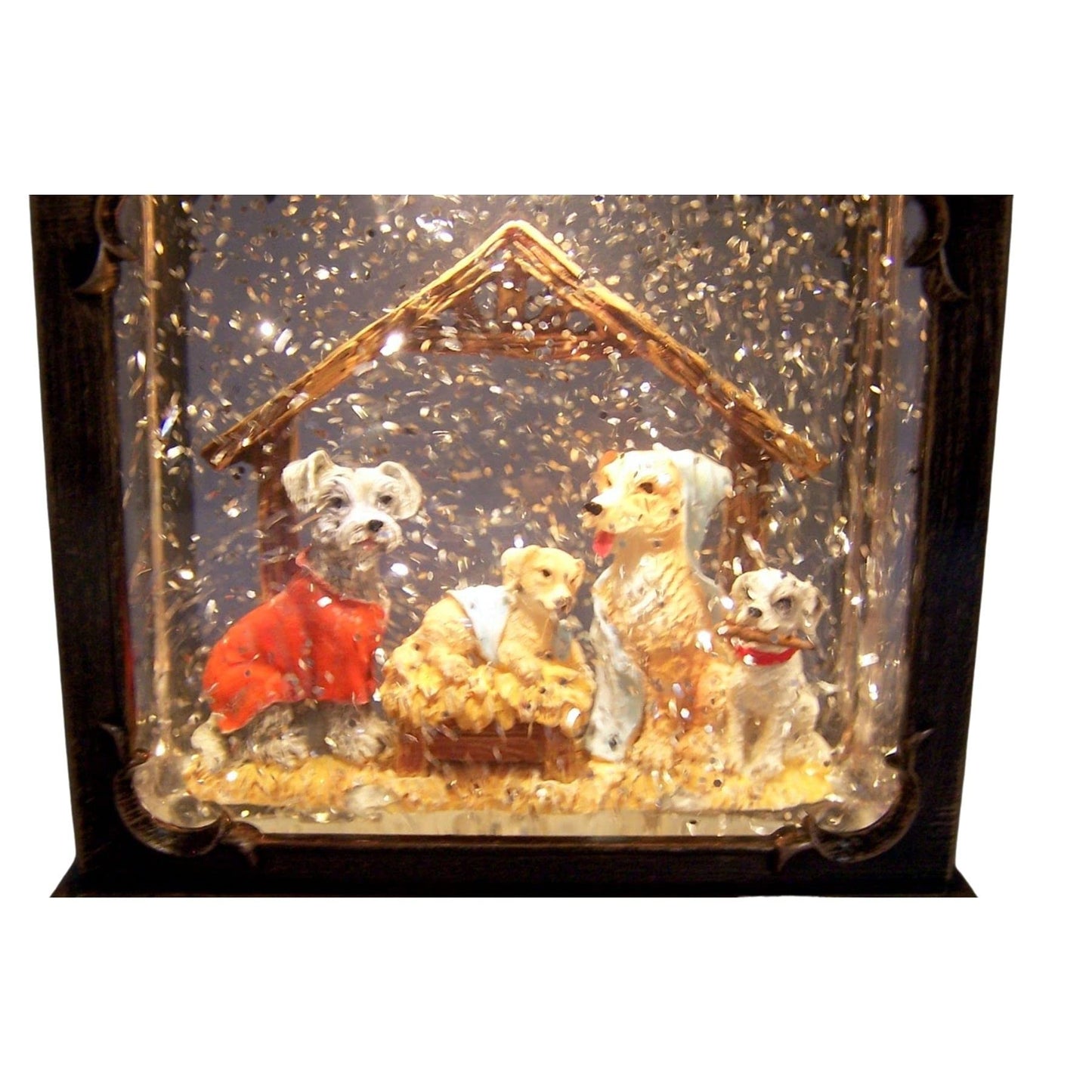 Roman Christmas Musical Dog Pageant Lantern, 8.75" H, Plastic, Battery Operated