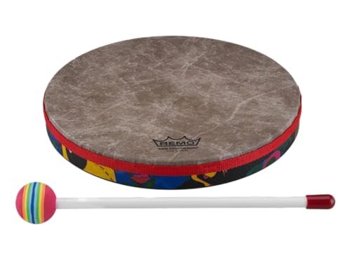 REMO Drum, KIDS PERCUSSION®, Hand Drum, 8" Diameter, 1.25" Depth, Fabric Rain Forest