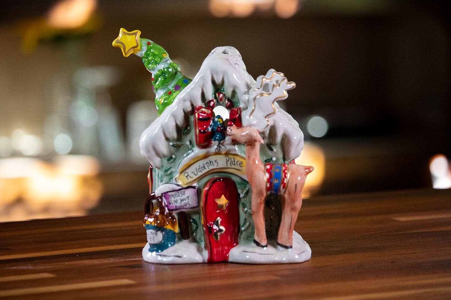 Blue Sky Clayworks 888032 Rudolph Place Candle House, 7-inch Height