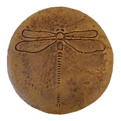 BestNest Athens Round Dragonfly Stepping Stones, Autumn Wheat, Pack of 2
