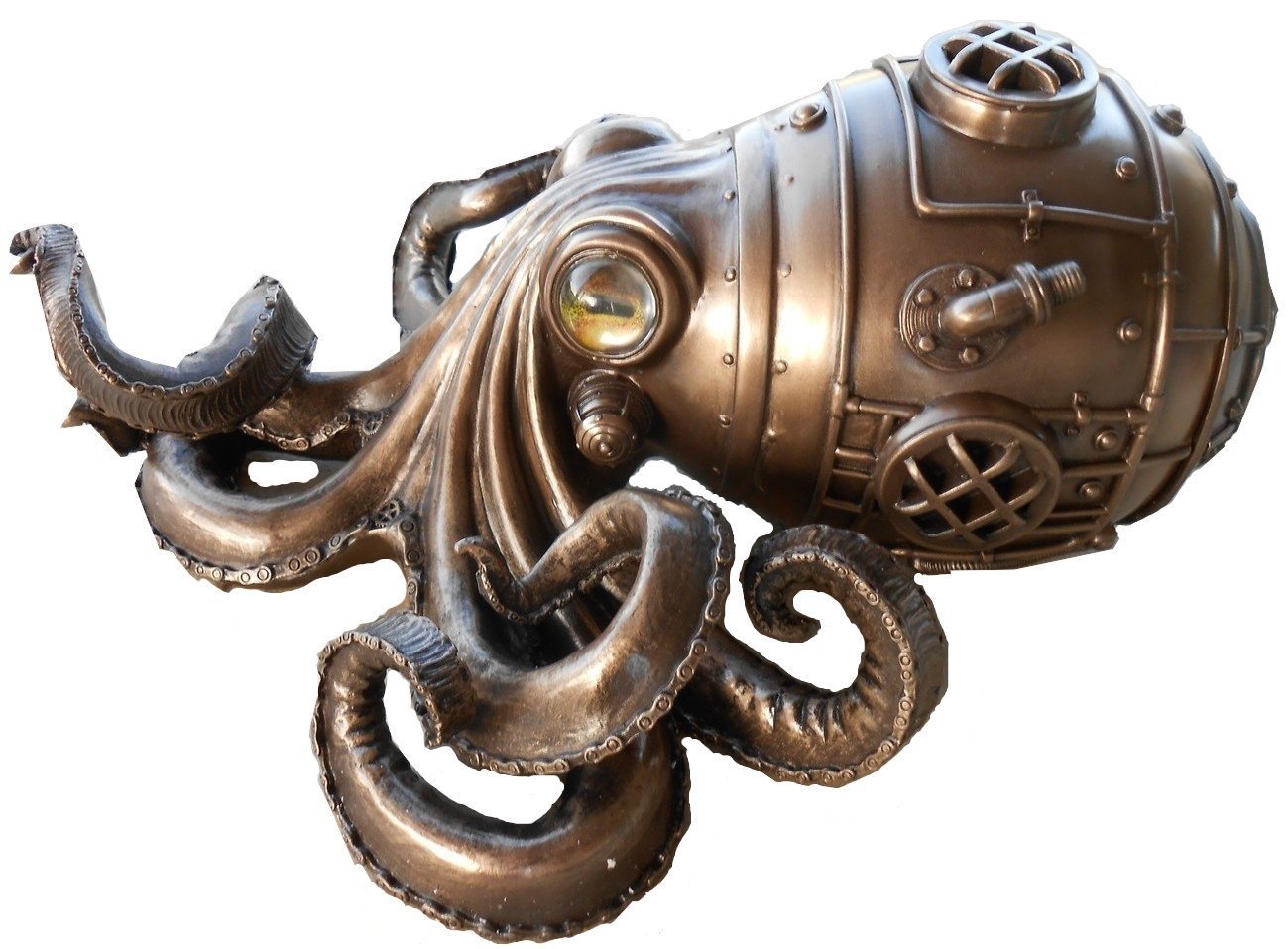 Unicorn Studio Steampunk Octopus Kraken with Glass Eyes Secret Stash Trinket Box 10.75" L