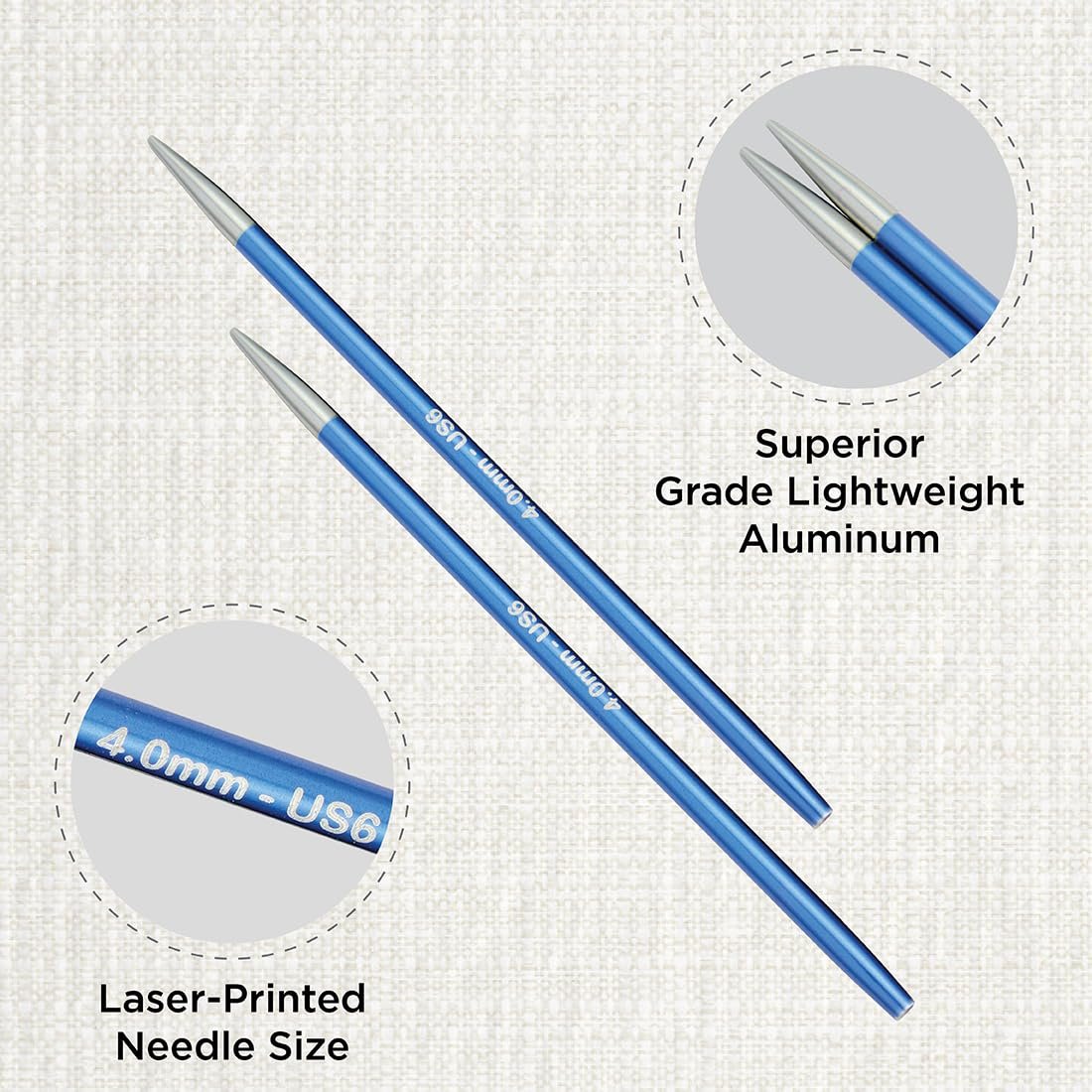 KnitPro Zing Interchangeable Circular Needles 4" (10cm)