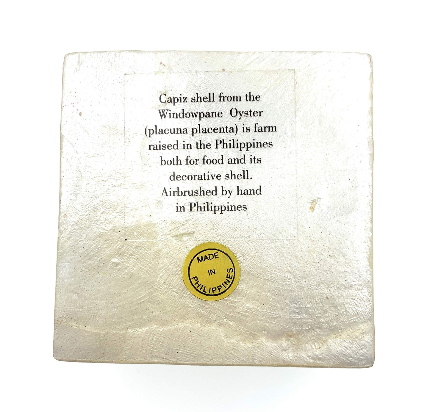 Kubla Craft Red and White Lighthouse Capiz Shell Keepsake Box, 3 Inches Square