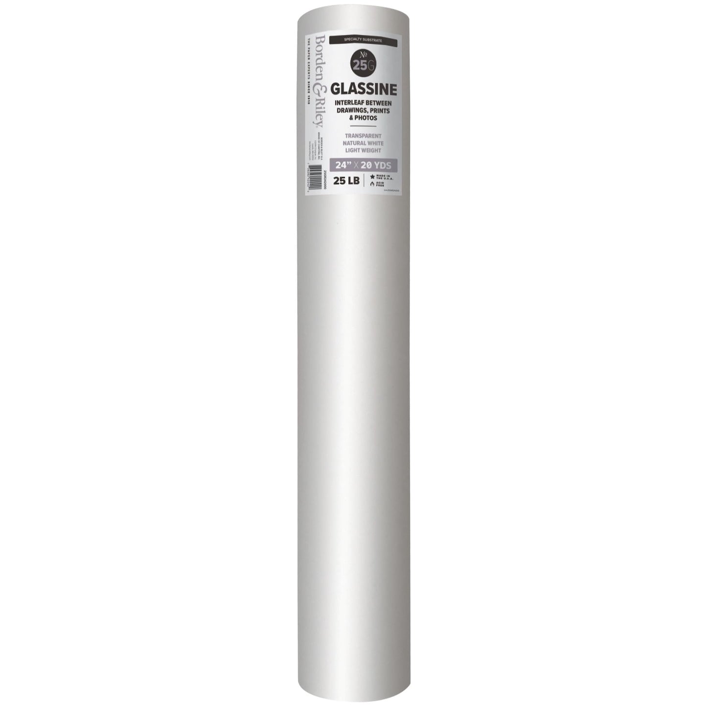 Borden & Riley #25G Glassine Paper Roll, 25 lb.
