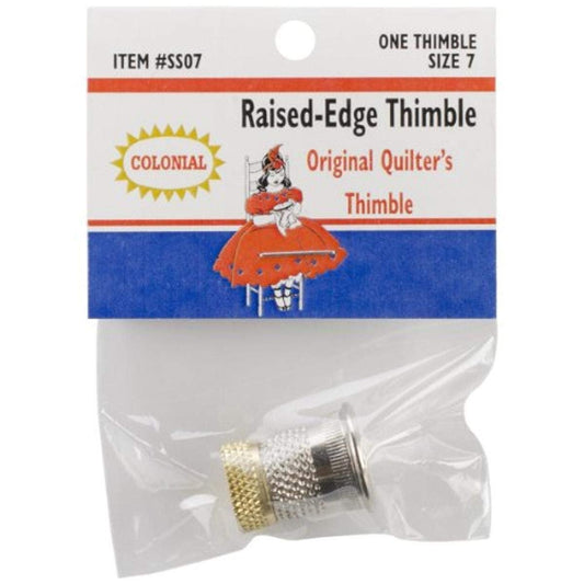 Colonial Needle Raised-Edge Thimble, 7, Silver