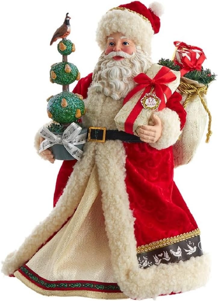 Kurt Adler 10.5-Inch Fabriché Musical 12 Days of Christmas Santa