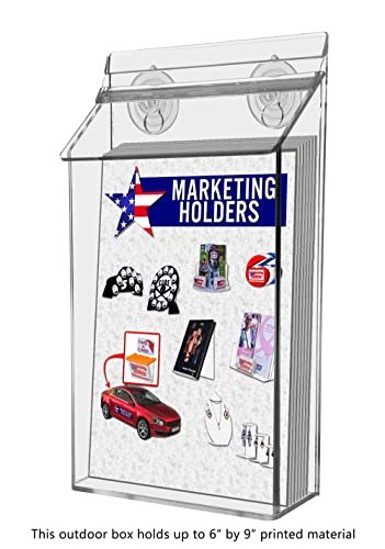 Marketing Holders Outdoor Magazine Holder for Booklets or Flyers Card Pocket Wall Mount