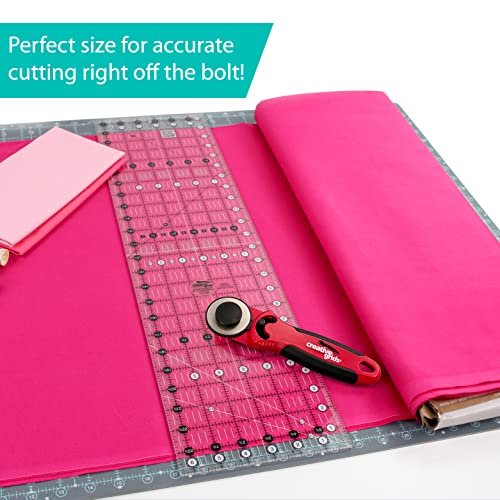 Creative Grids Quilt Ruler 6-1/2in x 24-1/2in Rectangle - CGR24 – Made in USA, Non-Slip Grip Acrylic Quilting, Sewing, Crafting, Patchwork Ruler for Measuring & Cutting Fabric